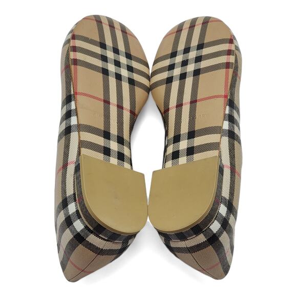 Burberry Women's Joy Vintage Check Flats in Beige - Picture 5 of 6